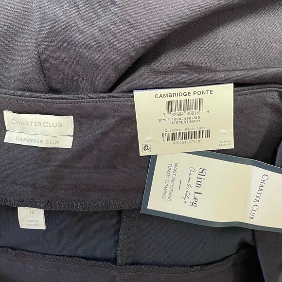 Charter Club Cambridge Tummy-Control Slim-Leg Pants - Picture 3 of 4